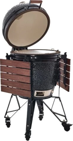 The Bastard Keramikgrill Classic Large - Complete - Schwarz Glänzend - Modell 2023 -Küche Zu Hause Bastard Grill Large Complete Deckel Seitentische BC201