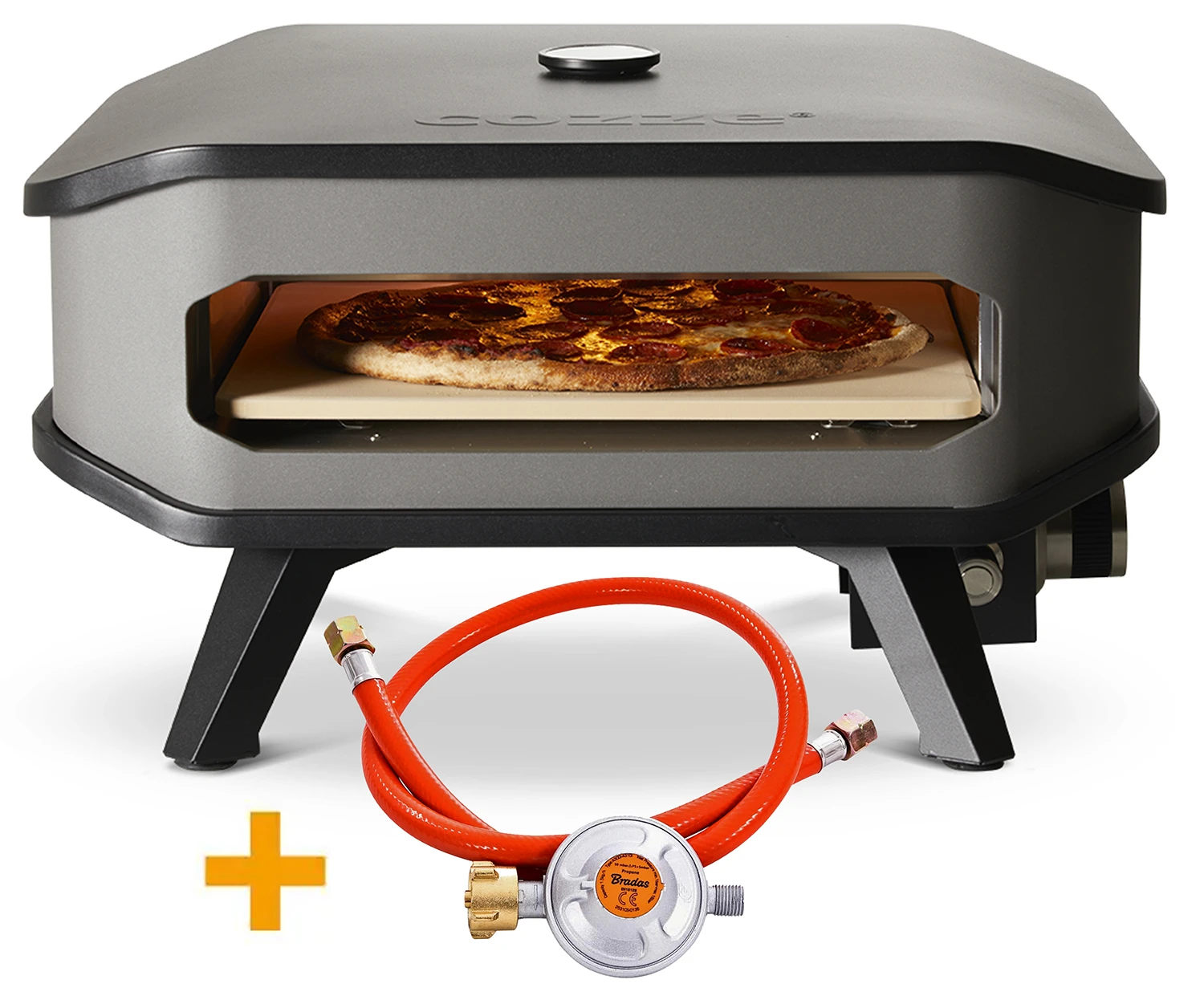 COZZE Pizzaofen Gas 34 Cm (13") Mit Thermometer - Inkl. Pizzastein 1 COZZE Pizzaofen Gas 34 Cm (13") Mit Thermometer - Inkl. Pizzastein