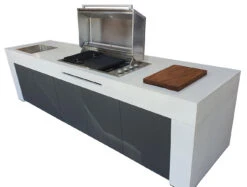 Grillfürst Outdoor Küche Aus 3-tlg. Gegossenem Beton Und HPL (300 Cm X 90 Cm) - Mit Einbaugrill Und Spüle 5 Grillfürst Outdoor Küche Aus 3-tlg. Gegossenem Beton Und HPL (300 Cm X 90 Cm) - Mit Einbaugrill Und Spüle -Küche Zu Hause Grillfuerst Outdoor Kueche Beton HPL schmal