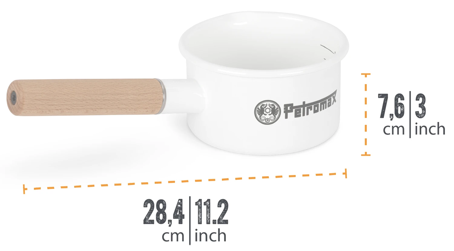 Petromax Emaille Stieltopf / 500 Ml / Weiß 2 Petromax Emaille Stieltopf / 500 Ml / Weiß – Bild 2