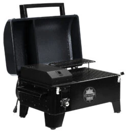 Pit Boss Pelletgrill Navigator 150 -Küche Zu Hause Pit Boss Pelletgrill Navigator 150 10805 Deckel offen Hopper