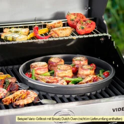 Rösle Gasgrill Videro G4-S VARIO+ Schwarz - Modell 2023 - SMART Deal Inkl. Grillfürst Grill Control + Abdeckhaube Und Grillplatte -Küche Zu Hause Roesle Videro Gasgrill Vario Grillrost Mood