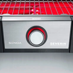 Severin Elektro Tischgrill SENOA Boost - Boost Zone 500°C - 3.000 W -Küche Zu Hause Severin Senoa boost s PG8113 Drehknopf beleuchtet rot