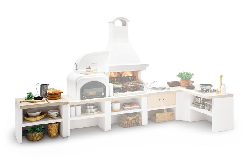 Palazzetti Gartenküche: Modul Arbeitsfläche, Marmortech Rot 1 Palazzetti Gartenküche: Modul Arbeitsfläche, Marmortech Rot